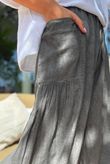 Rustic Nature Linen Blend Pocket Pleat Wide Leg Washed Charcoal